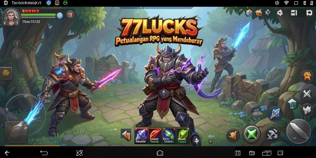 Tangkapan layar gameplay 77LUCKS yang menampilkan aksi seru dalam RPG.