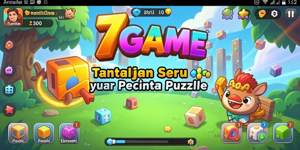 Tampilan gameplay 7GAME saat menyelesaikan puzzle yang menarik.
