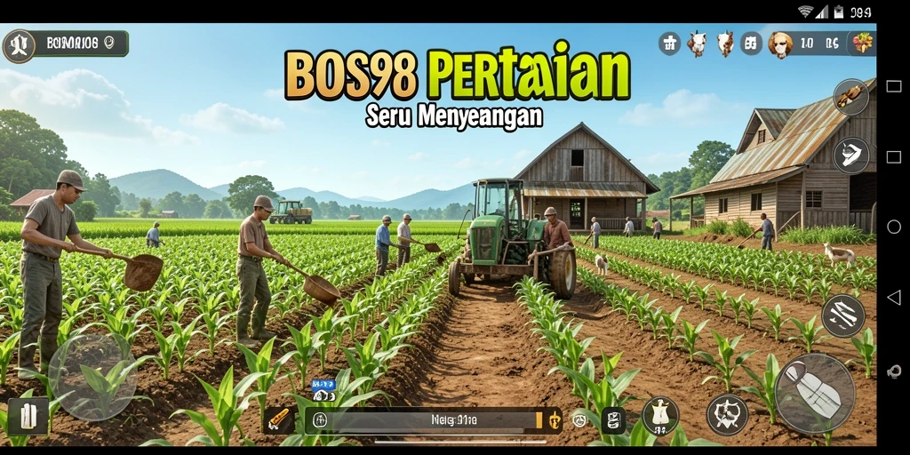 Tampilan gameplay BOS898 yang menonjolkan aktivitas bertani.