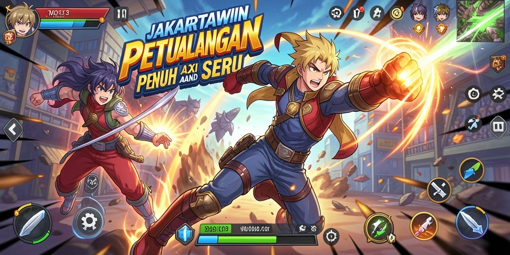 Screenshot gameplay JAKARTAWIN yang menunjukkan aksi seru karakter Anime.
