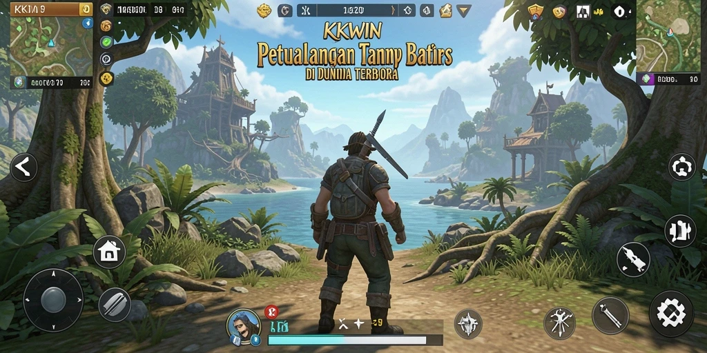 Tampilan gameplay KKWIN yang menakjubkan dengan dunia terbuka yang luas.