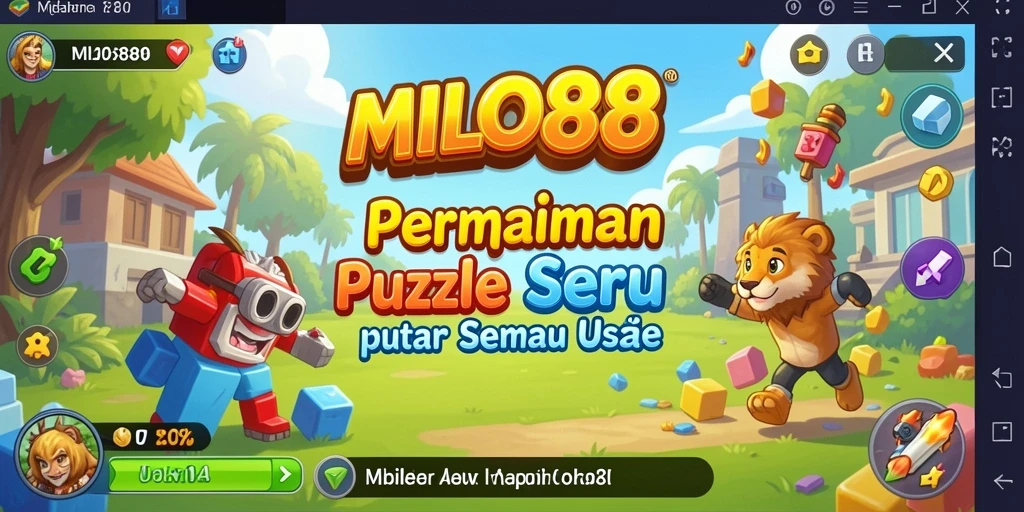 Tampilan gameplay seru dan penuh warna dalam MILO88.