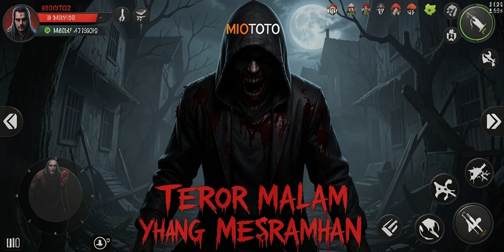 Screenshot utama MIOTOTO menunjukkan suasana mencekam dan gameplay menegangkan.