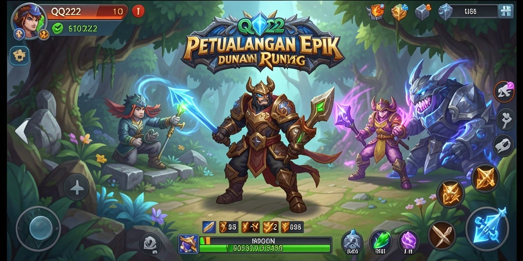Tampilan epik dari pertarungan dalam QQ222 yang intens.
