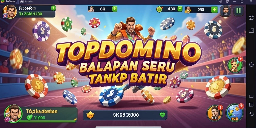 Tampilan epik gameplay balapan di TOPDOMINO.
